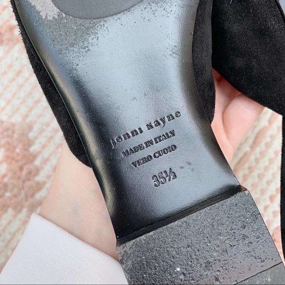 Black Jenni Kayne Olympia Suede Mules Rounded Toe Flats EU 35.5/US 5.5 - Picture 13 of 15